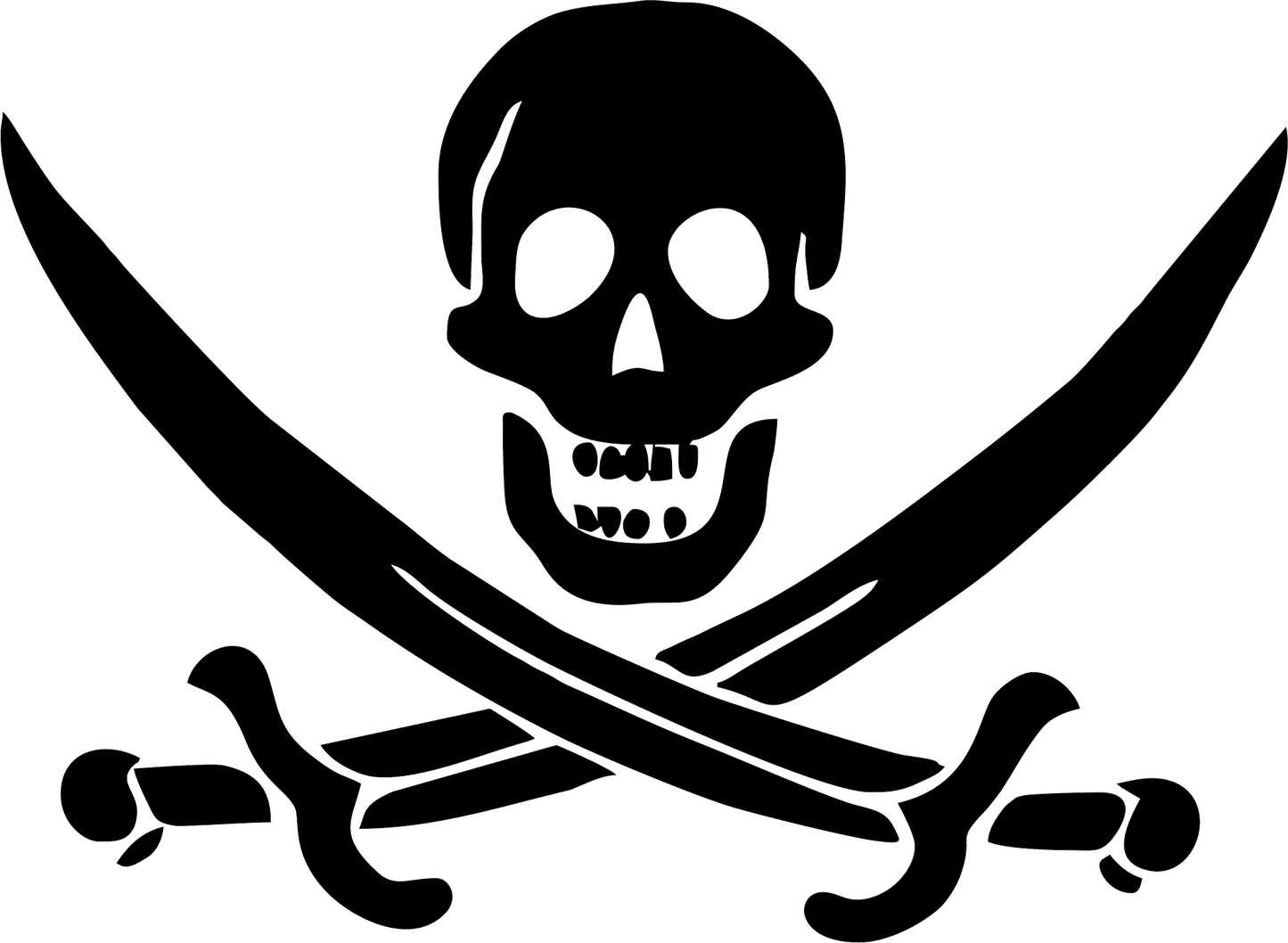 Aufkleber Totenkopf mit Schwerter